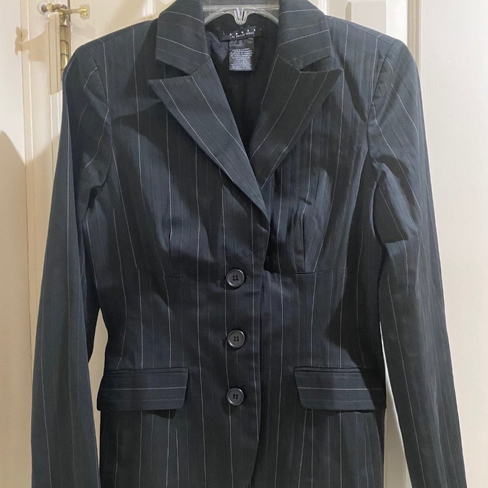 Laundry By Shelli Segal Black Pin Stripe Jacket Size 6